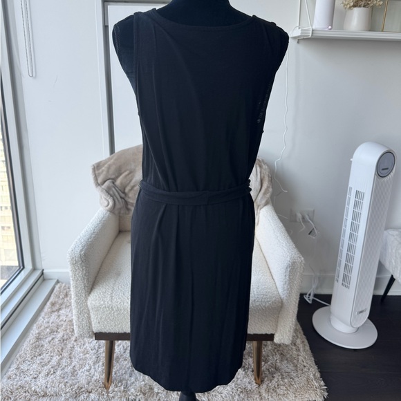 Sanctuary Black Button Front V-Neck Sleeveless Belted Dress Size Large NEW - Picture 3 of 5